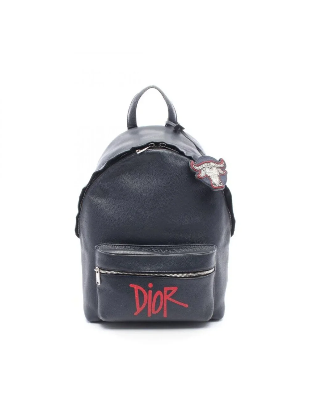 Dior Backpack Shawn Stussy Rider Navy Leather